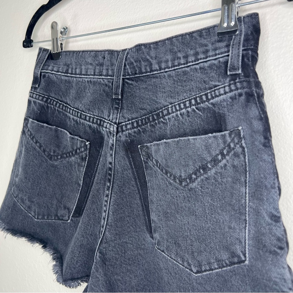 Derek Lam 10 Crosby DREW Two-Tone Black Denim High Rise Cut Off Jean Shorts - Picture 13 of 14